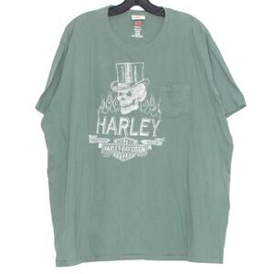 Harley Davidson Shirt Skull Graphic Temecula Biker Grunge Streetwear Y2K 3XL